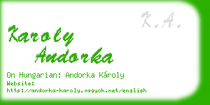 karoly andorka business card